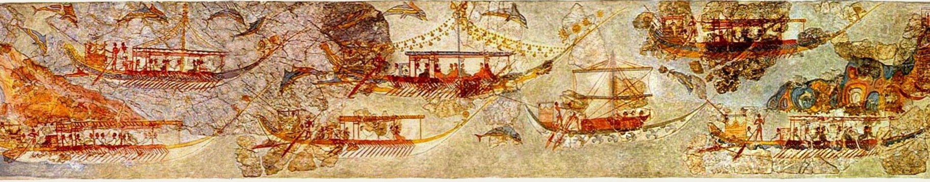 Kykladisches Fresco aus Akrotiri auf Santorin